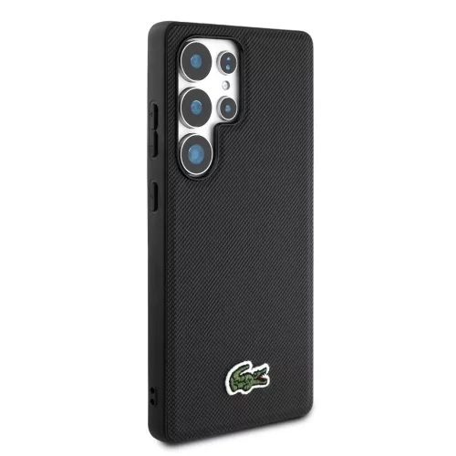 Lacoste Iconic Petit Pique Woven Logo MagSafe tok Samsung Galaxy S25 Ultra készülékhez fekete