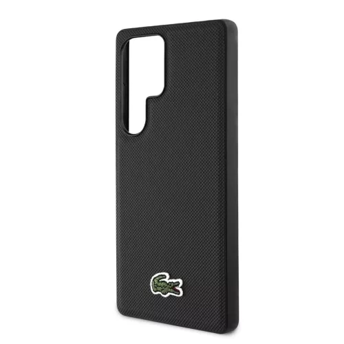 Lacoste Iconic Petit Pique Woven Logo MagSafe tok Samsung Galaxy S25 Ultra készülékhez fekete