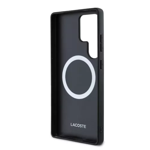 Lacoste Iconic Petit Pique Woven Logo MagSafe tok Samsung Galaxy S25 Ultra készülékhez fekete