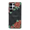 Guess PU Leather 4G Flowers Print Metal Classic Logo MagSafe tok Samsung Galaxy S25 Ultra készülékhez fekete