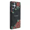 Guess PU Leather 4G Flowers Print Metal Classic Logo MagSafe tok Samsung Galaxy S25 Ultra készülékhez fekete