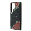Guess PU Leather 4G Flowers Print Metal Classic Logo MagSafe tok Samsung Galaxy S25 Ultra készülékhez fekete