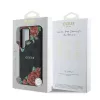 Guess PU Leather 4G Flowers Print Metal Classic Logo MagSafe tok Samsung Galaxy S25 Ultra készülékhez fekete