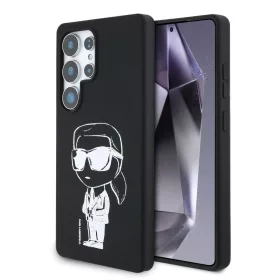   Karl Lagerfeld Liquid Silicone Graffiti Ikonik MagSafe tok Samsung Galaxy S25 Ultra készülékhez fekete