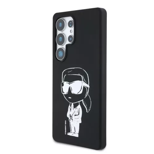 Karl Lagerfeld Liquid Silicone Graffiti Ikonik MagSafe tok Samsung Galaxy S25 Ultra készülékhez fekete