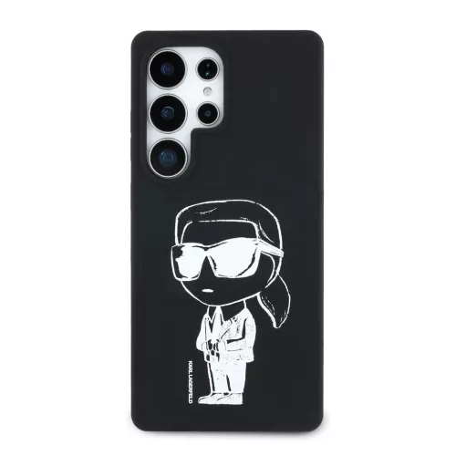 Karl Lagerfeld Liquid Silicone Graffiti Ikonik MagSafe tok Samsung Galaxy S25 Ultra készülékhez fekete