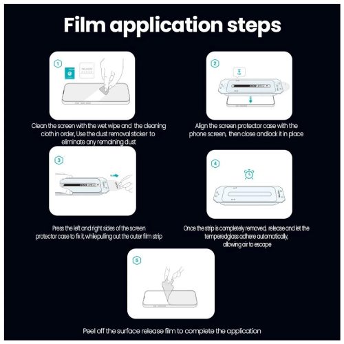 Nillkin Tempered Glass 0.25mm Guardian 2.5D kijelzővédő Apple iPhone 17 Pro készülékhez fekete (alkalmazóval)
