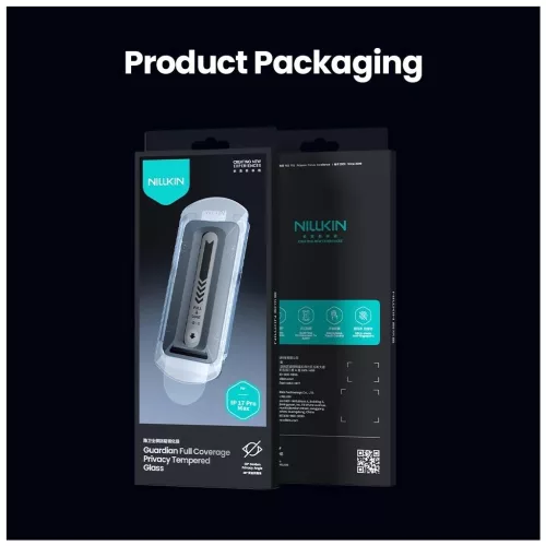 Nillkin edzett üveg kijelzővédő 0.25mm Guardian 2.5D Apple iPhone 17 Pro Max készülékhez fekete (alkalmazóval)