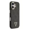 Guess PU Leather 4G Triangle Logo Gold Frame MagSafe tok iPhone 17 készülékhez fekete