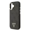 Guess PU Leather 4G Triangle Logo Gold Frame MagSafe tok iPhone 17 készülékhez fekete