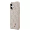 Guess PU Leather 4G Triangle Logo Gold Frame MagSafe tok iPhone 17 készülékhez rózsaszín