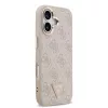 Guess PU Leather 4G Triangle Logo Gold Frame MagSafe tok iPhone 17 készülékhez rózsaszín