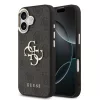 Guess PU Leather 4G Metal Logo Gold Frame tok iPhone 17 készülékhez fekete