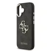 Guess PU Leather 4G Metal Logo Gold Frame tok iPhone 17 készülékhez fekete