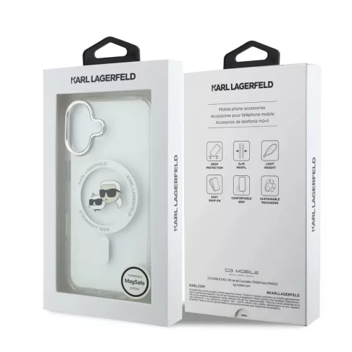 Karl Lagerfeld IML K&CH Heads Metal Frame MagSafe tok iPhone 17 készülékhez átlátszó