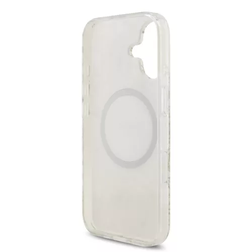 Guess IML Flowers Allover Strap MagSafe tok iPhone 17 készülékhez fehér