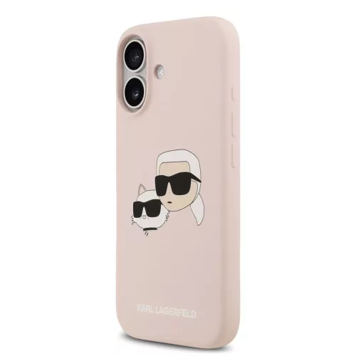 Karl Lagerfeld Liquid Silicone Double Heads MagSafe tok iPhone 17 készülékhez rózsaszín
