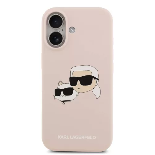 Karl Lagerfeld Liquid Silicone Double Heads MagSafe tok iPhone 17 készülékhez rózsaszín