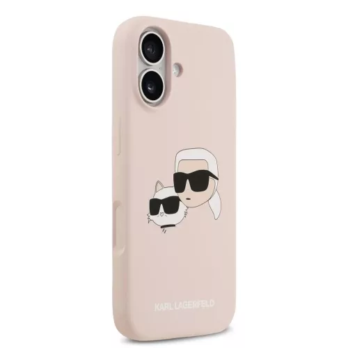Karl Lagerfeld Liquid Silicone Double Heads MagSafe tok iPhone 17 készülékhez rózsaszín