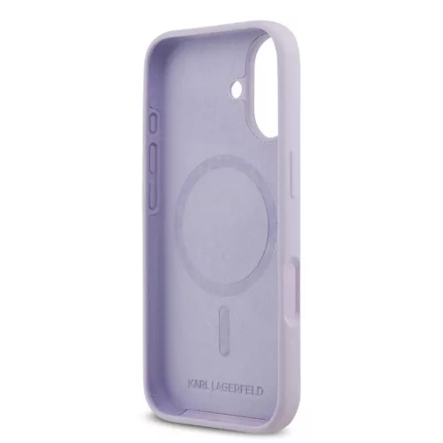 Karl Lagerfeld Liquid Silicone Karl and Choupette MagSafe tok iPhone 17 készülékhez lila