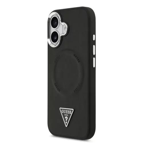 Guess PU Leather Triangle Logo MagSafe tok az iPhone 17 készülékhez fekete