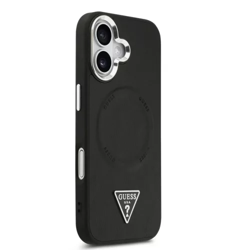 Guess PU Leather Triangle Logo MagSafe tok az iPhone 17 készülékhez fekete