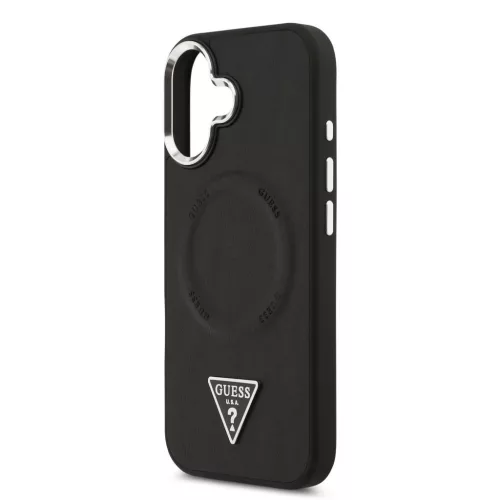 Guess PU Leather Triangle Logo MagSafe tok az iPhone 17 készülékhez fekete