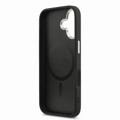 Guess PU Leather Triangle Logo MagSafe tok az iPhone 17 készülékhez fekete