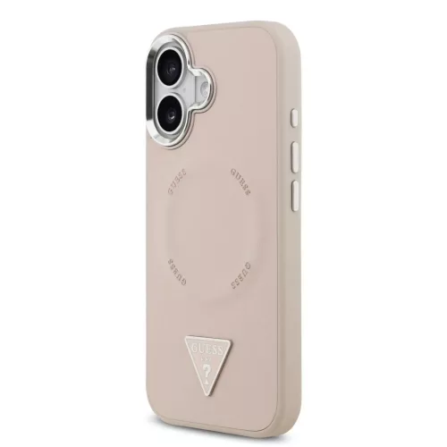 Guess PU Leather Triangle Logo MagSafe tok iPhone 17 készülékhez rózsaszín