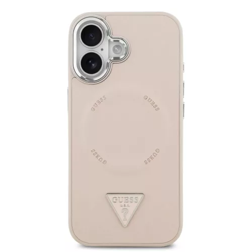Guess PU Leather Triangle Logo MagSafe tok iPhone 17 készülékhez rózsaszín