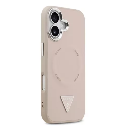 Guess PU Leather Triangle Logo MagSafe tok iPhone 17 készülékhez rózsaszín