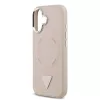 Guess PU Leather Triangle Logo MagSafe tok iPhone 17 készülékhez rózsaszín