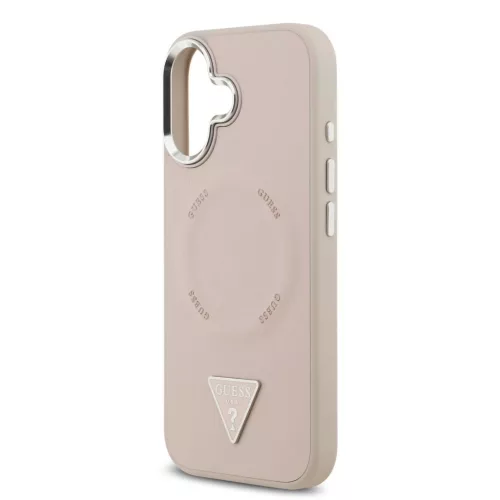 Guess PU Leather Triangle Logo MagSafe tok iPhone 17 készülékhez rózsaszín