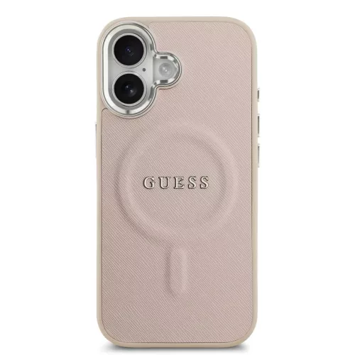 Guess PU Saffiano MagSafe tok iPhone 17 készülékhez rózsaszín