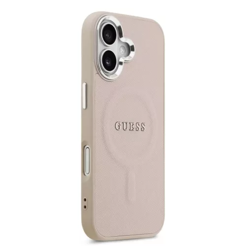 Guess PU Saffiano MagSafe tok iPhone 17 készülékhez rózsaszín