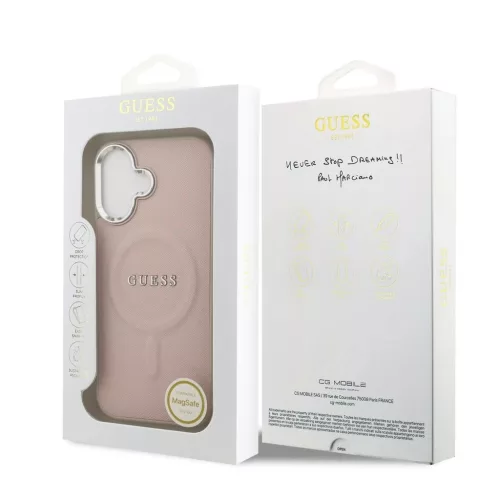 Guess PU Saffiano MagSafe tok iPhone 17 készülékhez rózsaszín
