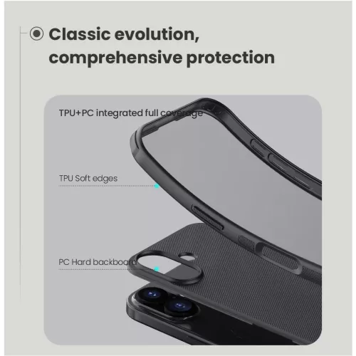 Nillkin Super Frosted PRO hátlap tok Apple iPhone 17 készülékhez fekete