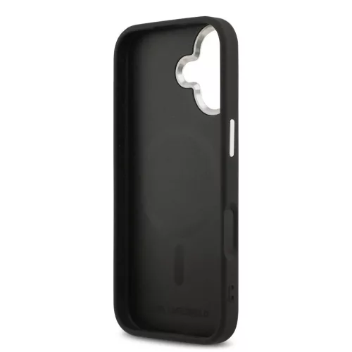 Karl Lagerfeld PU Karl and Choupette Heads Pins MagSafe tok iPhone 17 készülékhez fekete