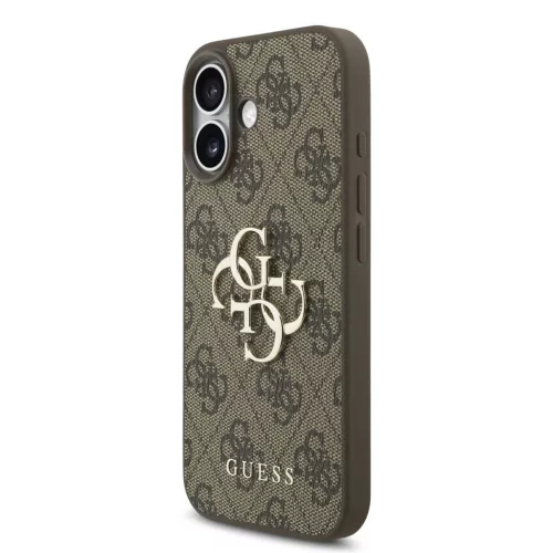 Guess PU 4G Metal Logo Strap tok iPhone 17 készülékhez barna