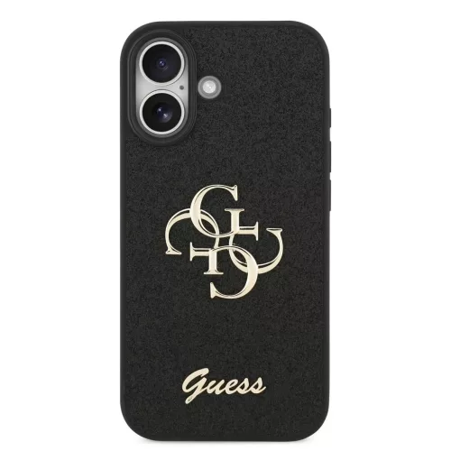 Guess PU Fixed Glitter 4G Metal Logo Tok iPhone 17 készülékhez fekete