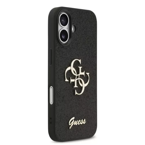 Guess PU Fixed Glitter 4G Metal Logo Tok iPhone 17 készülékhez fekete