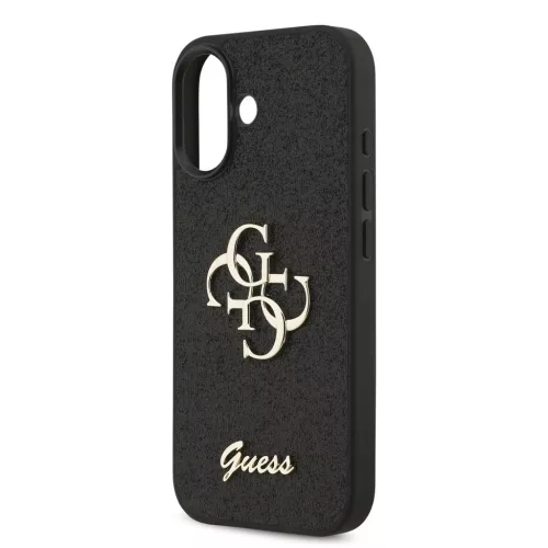 Guess PU Fixed Glitter 4G Metal Logo Tok iPhone 17 készülékhez fekete