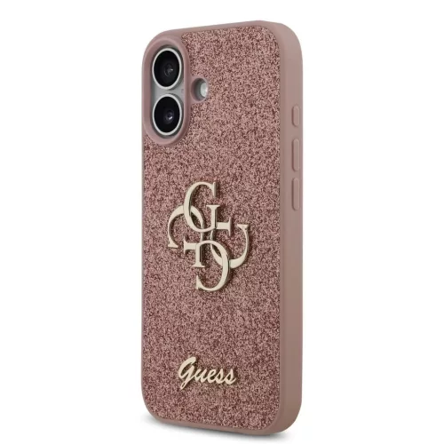 Guess PU Fixed Glitter 4G Metal Logo tok iPhone 17 készülékhez rózsaszín