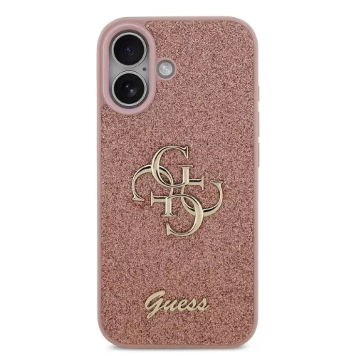 Guess PU Fixed Glitter 4G Metal Logo tok iPhone 17 készülékhez rózsaszín