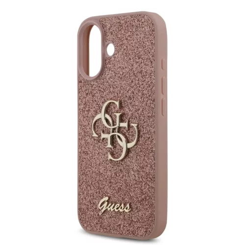Guess PU Fixed Glitter 4G Metal Logo tok iPhone 17 készülékhez rózsaszín