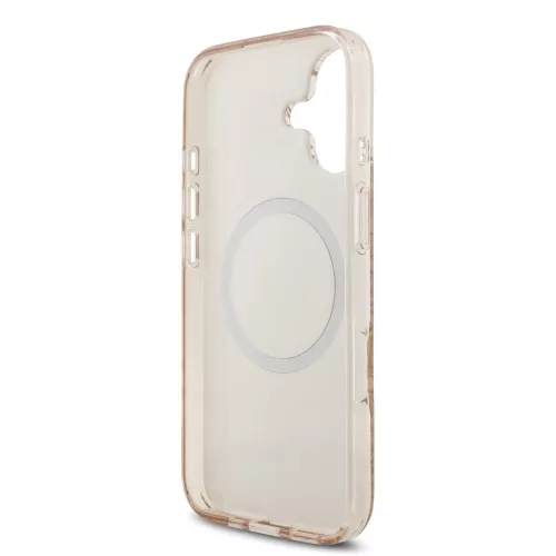 Guess IML Flowers Allover Strap MagSafe tok iPhone 17 készülékhez rózsaszín