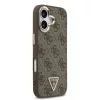 Guess PU Leather 4G Triangle Logo Gold Frame MagSafe tok iPhone 17 készülékhez barna