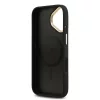 Guess PU bőr 4G Gold Frame MagSafe tok iPhone 17 készülékhez fekete