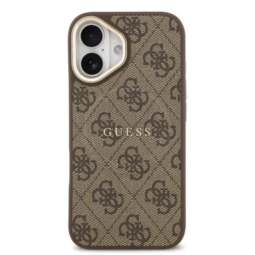 Guess PU Leather 4G Gold Frame MagSafe tok iPhone 17 készülékhez barna