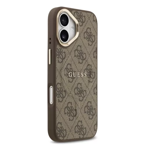 Guess PU Leather 4G Gold Frame MagSafe tok iPhone 17 készülékhez barna